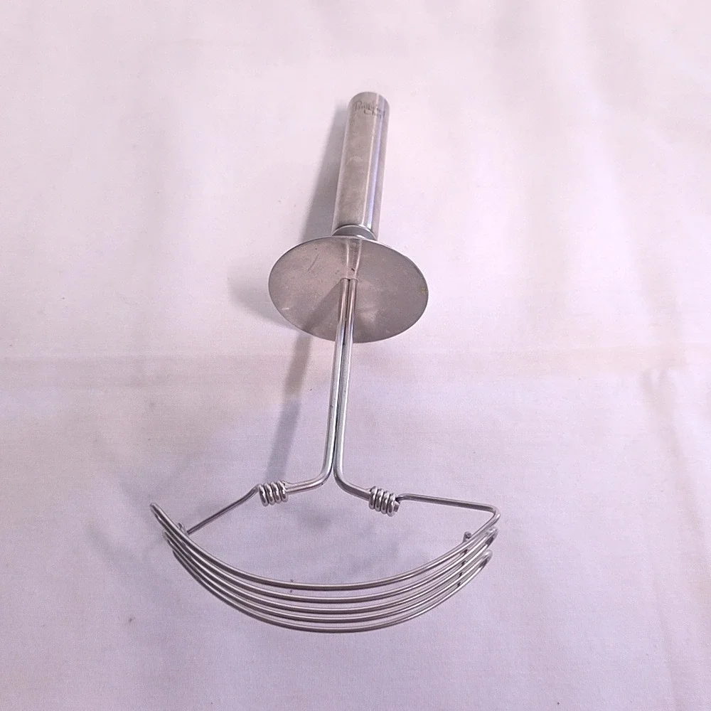 Pampered Chef Mix N Mash Kitchen Tool Silver Stainless Steel Potato Masher